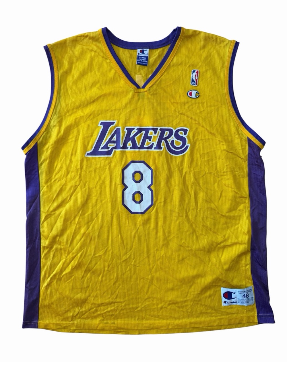 Vintage  Los Angeles Lakers #8 Yellow Basketball Jersey